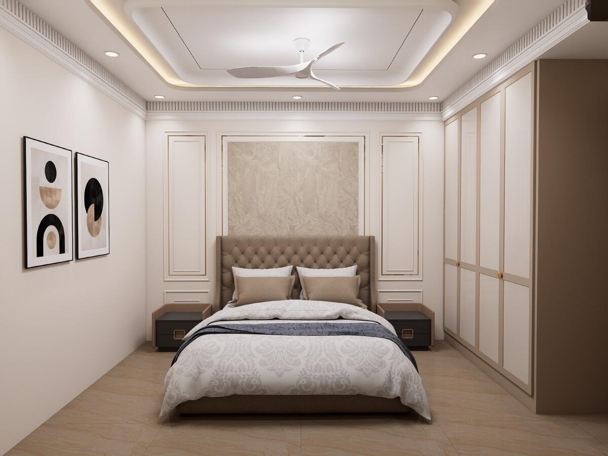Panelled walls and built-in wardrobes